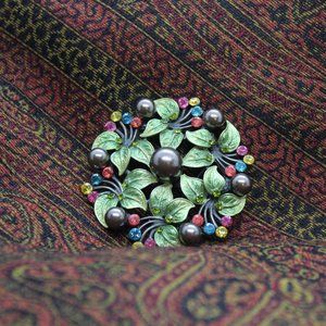 Crystal and Pearl Brooch